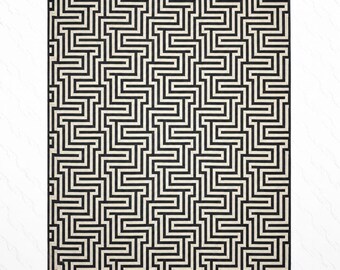 Handwoven Wool Kilim Rug, Black Gray Geometric , Scandinavian Boho (5x8 ft)