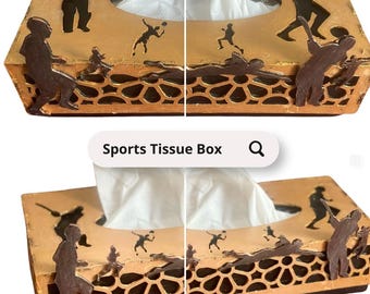 Tissue Box - Sports Lovers - Laser Engraving - DIY