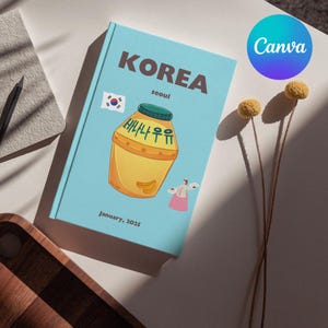 Korea Travel Photo Book Template, Printable Korea Travel Diary, Decorative Travel Book, Canva Travel Ebook Template, Coffee Table Book