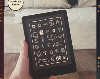 Kindle Lockscreen & Screensaver | Do Not Disturb Cozy Reader and Cat Lady Design | Digital Download