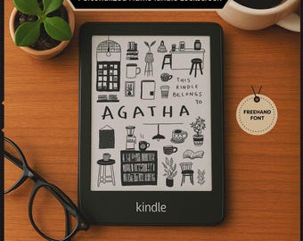 Custom Kindle Lockscreen & Screensaver | Personalized Name Café and Bookshop Design | Digital Download