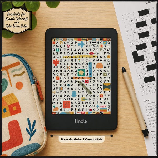 Personalized Crossword Ebook Screensaver for Kindle, Kobo, Boox (Digital Download)