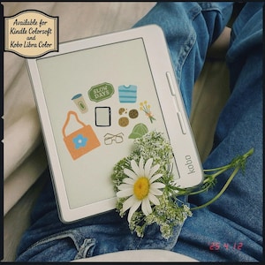Kindle Color, Kobo Libra Color och Boox GoColor7 skärmsläckare | Tema för lugna dagar | Digital nedladdning