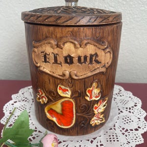 Treasure Craft Vintage Flour Jar - Handmade Ceramic Canister - Collectable Piece