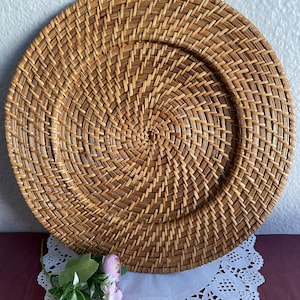 Round Rattan Dining  Trivet for Hot Dish, Placemat, Handwoven Placemat,Round Boho Natural Placemat,Farmhouse Decoration