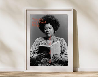Toni Morrison Art Print - You Are Your Best Thing Quote - Literary Digital Wall Art - Black History Decor - Inspirational Author Gift