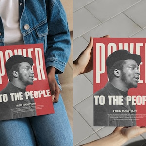 Close-up of a person holding the Fred Hampton "Power to the People" poster. A revolutionary statement art piece for those passionate about human rights and political activism.