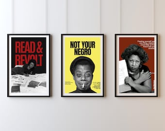 Black Writers Bundle – Baldwin Morrison Angelou Literary Wall Art Collection Digital Download Set