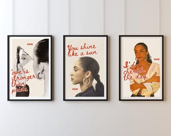 Sade Adu Vintage R&B Bundle – Music Poster Collection Wall Art Digital Download Set
