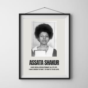 Black Panther Party Revolutionary Poster – Assata Shakur Wall Art – Black Liberation Minimalist Print – Political Decor – Digital Download