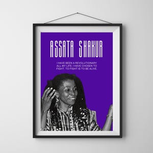 Political Artwork Empowering Black Panther Party Poster - Assata Shakur Print for Social Justice - Radical Activist Art - Black Liberation