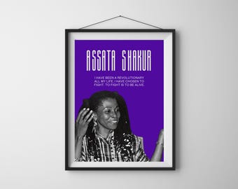 Assata Shakur Black Liberation Print – Black Panther Wall Art Digital Download