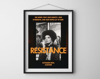 Kathleen Cleaver Black Panther Poster – Civil Rights Activist Wall Art Digital Download