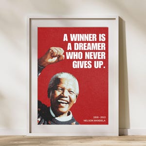 Lámina artística de Nelson Mandela: Cita inspiradora de líder (Descarga digital)