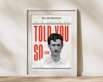 George Orwell 1984 Poster – Dystopisk litteratur Väggkonst Big Brother Digital Nedladdning