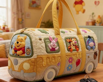Aangepaste Winnie de Pooh gewatteerde plunjezak, Winnie de Pooh reistas, vakantietas Disneyland familievakantie, Moederdagcadeau