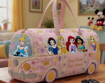Princess gewatteerde plunjezak, Disneyworld Princess reistas, vakantietas Disneyland familie, Moederdagcadeau