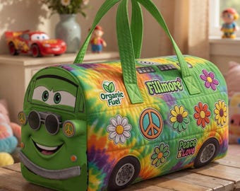 Fillmore in Cars Quilted Duffle Bag, Fillmore (Cars) Travel Duffle Bag, Disneyland Family Vacation Bag, Father Day Gift