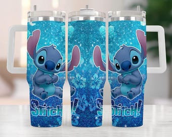 Stitch Tumbler 40oz, Stitch Kaffeebecher Thermobecher, Stitch Handle Cup 40oz