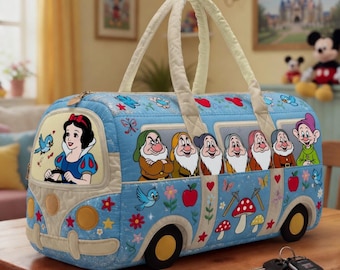 Snow White& Seven Dwarfs Quilted Duffle Bag, Princess Travel Duffle Bag, Disneyland Family Vacation Bag, Mother Day Gift