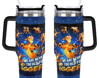 Tigger Rhinestone Diamond 40oz Tumbler, Disneyworld Handle Cup 40oz