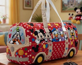 Mickey Mouse & Friends gewatteerde plunjezak, Mickey Minnie Goofy Donald reistas, vakantietas Disneyland familievakantie, Moederdagcadeau