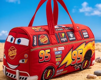 McQueen in Cars Quilted Duffle Bag, McQueen (Cars) Travel Duffle Bag, Disneyland Family Vacation Bag, Father Day Gift