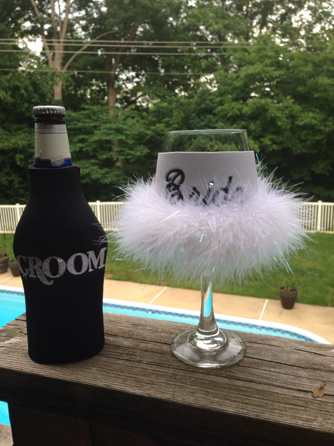 Groom Bottle Cooler and Bride Wine Cooler Etsy