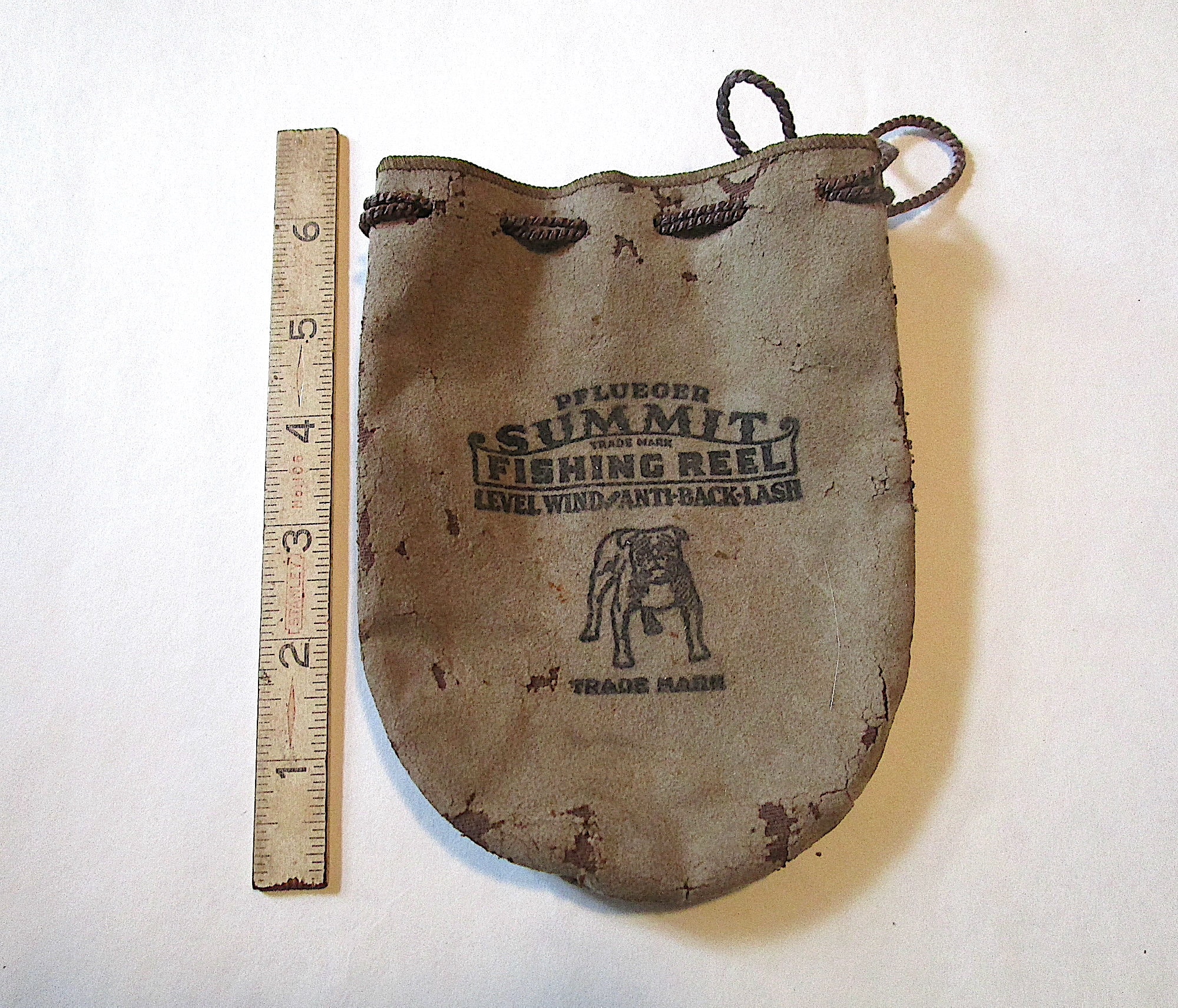 LP197B Old Vintage Suede Fishing Reel Bag for Pflueger Summit