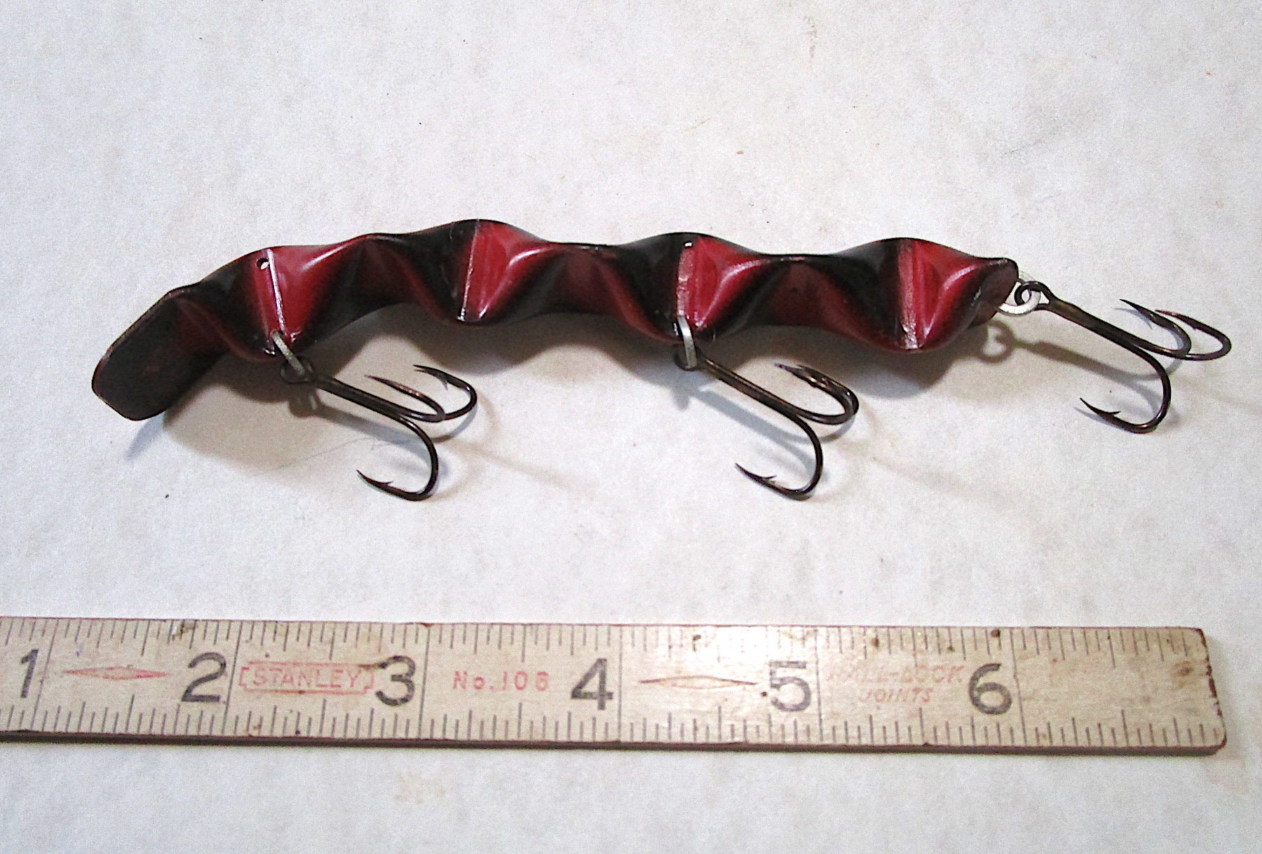 REDUCED Was 48 F182 Old centipede Style Vintage Metal Fish