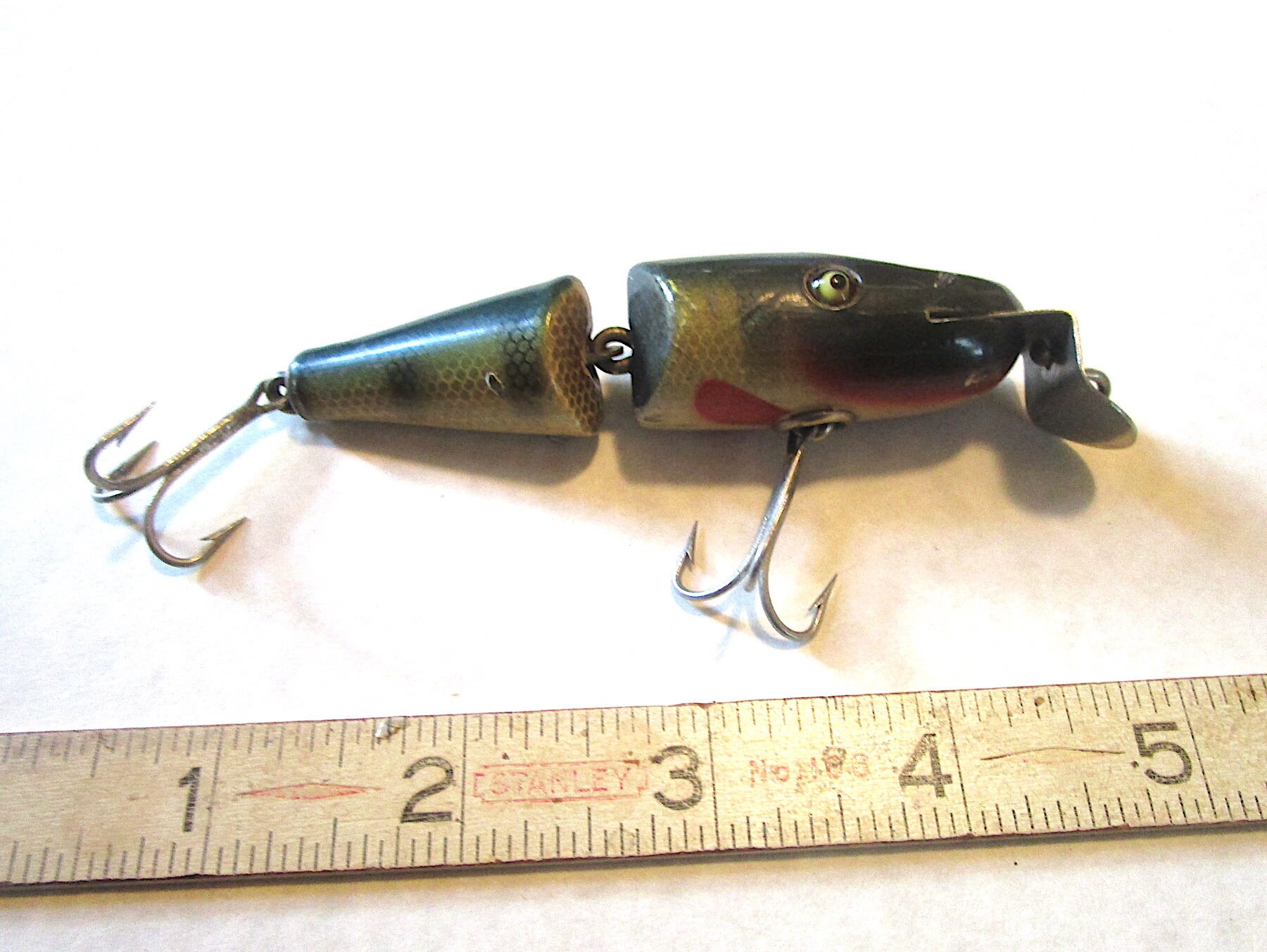 AW258 Vintage Glass Eye Creek Chub CCBC 2700 Baby Jnt Pikie Old Wooden Fishing  Tackle Lure 