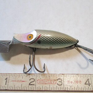 4 Vintage Fishing Lure Glass Eyes Heddon River Runts