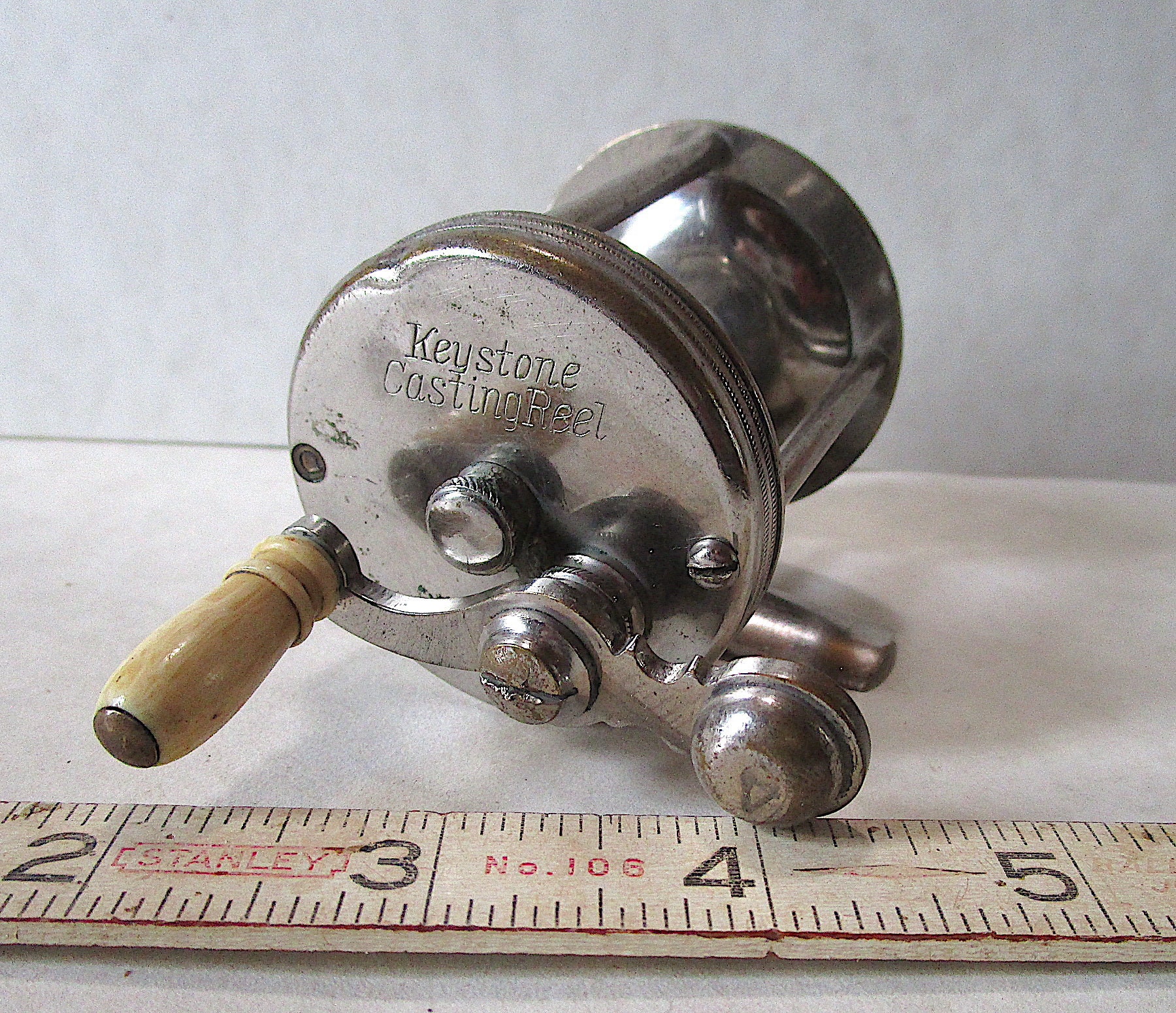 AW190 Very Old ,very Vintage keystone Casting Reel No LW, CB Handle,  Precision Made for Fishing Classic Old Timer 