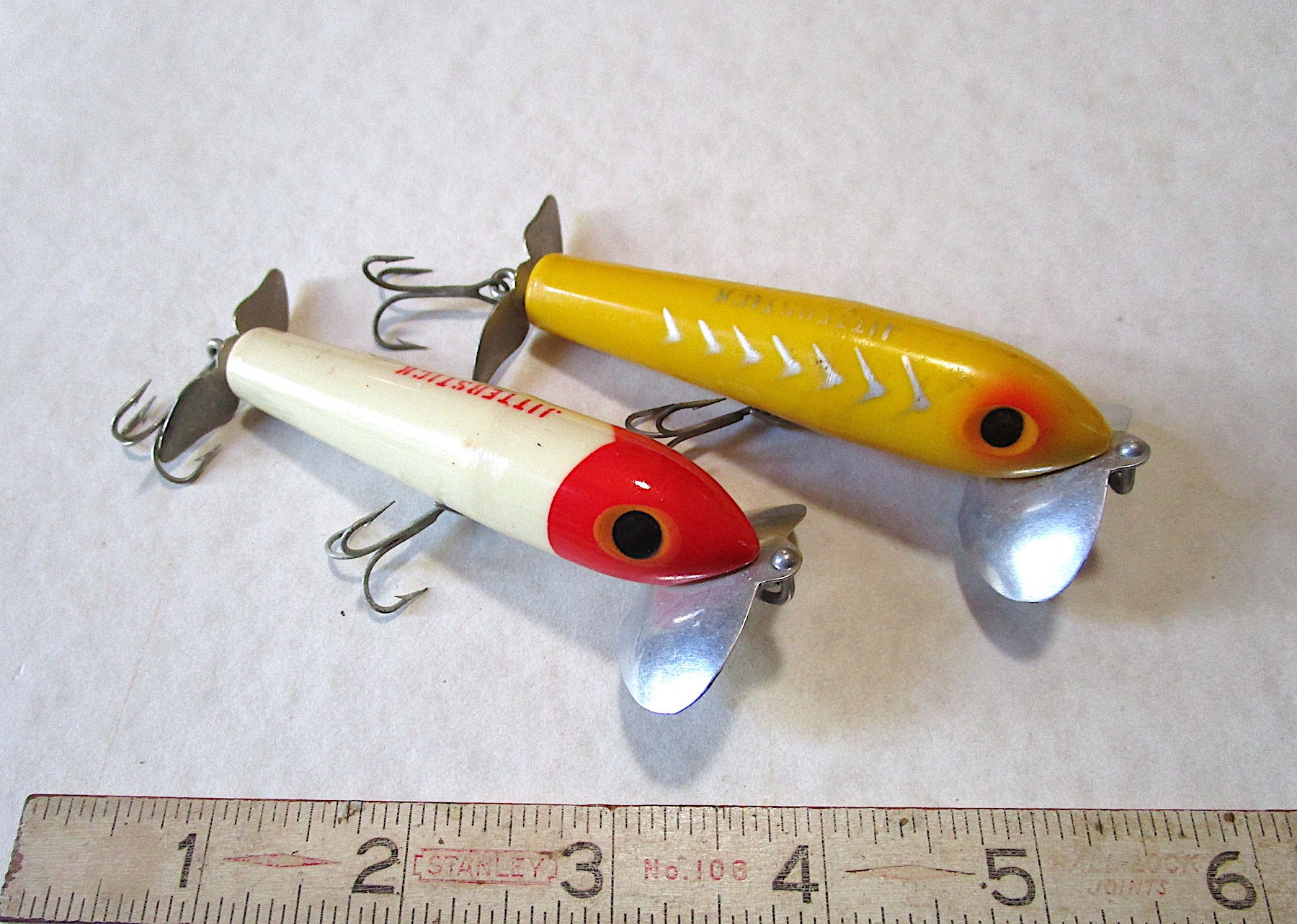 Reserved for CBR133 Two Vintage Arbogast jitterstick Old Fish Lures as per  Messages. 