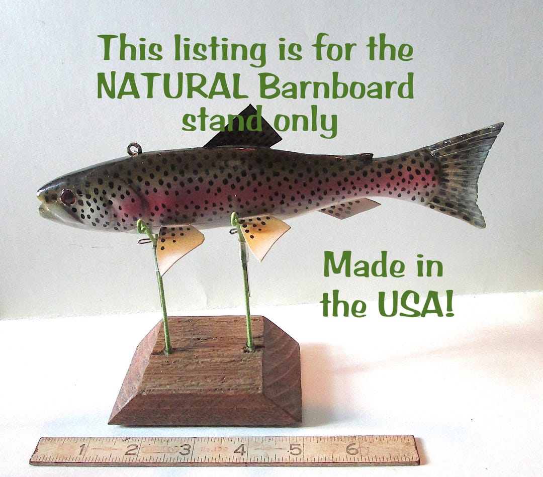 NEW! NATURAL Barn Board Display Stand for Fish Decoys. Carvings, or Old ...