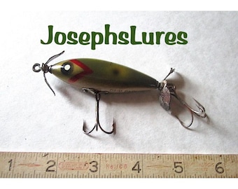 AW285 Paw Paw #8400 Baby Aristocrat Shiner Minnow, señuelo de pesca antiguo, ¡color inusual! ¡Forma realmente bonita, impresionante!