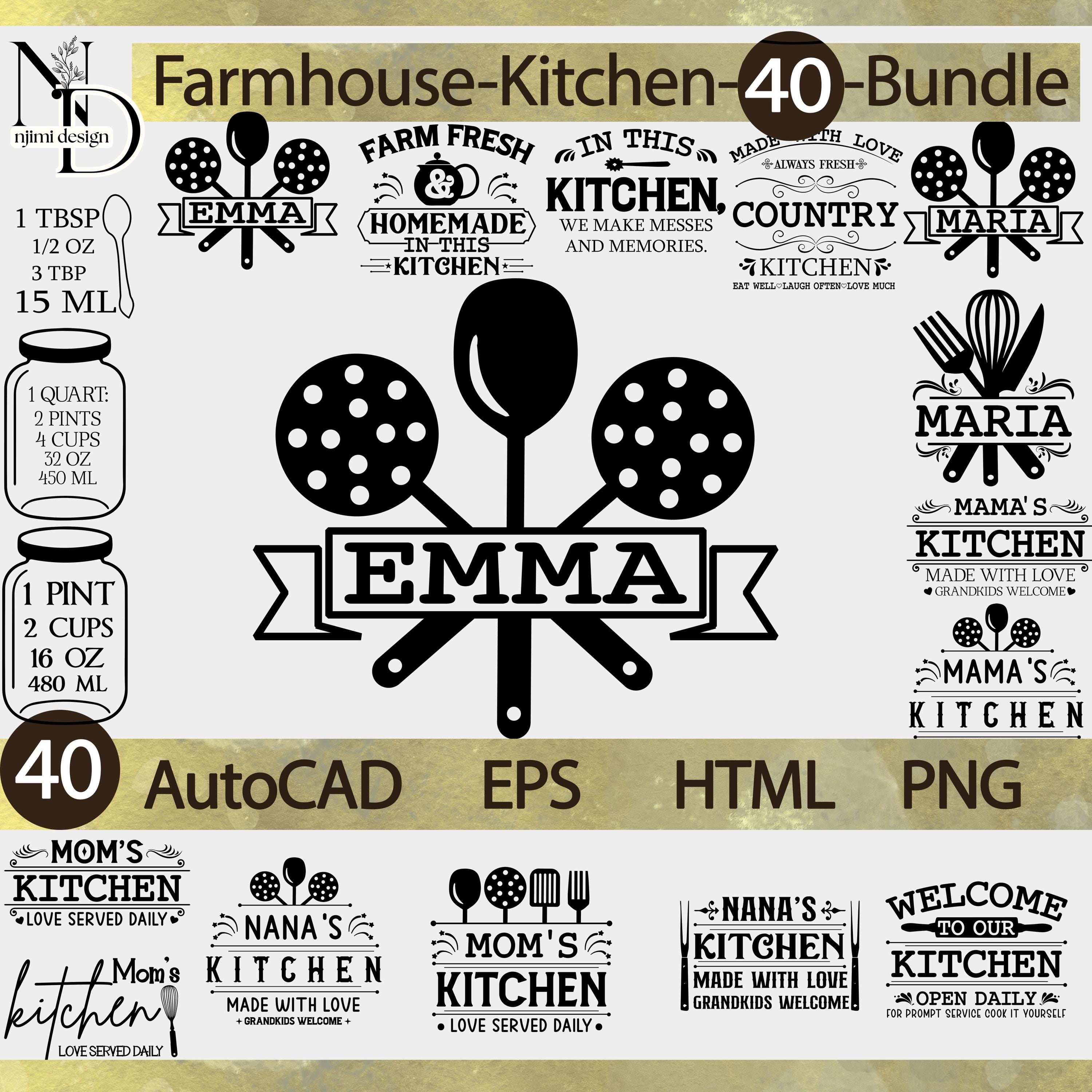 Farmhouse Kitchen SVG Bundle: 40 Rustic Quotes, Signs (digital Download ...