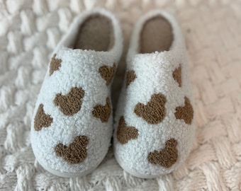 Beige MM Head Hausschuhe