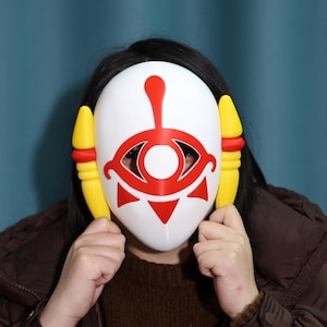 Zelda Mask 3D Printed LoZ Cosplay Collector Iconic Eye Motif Horn Details Lightweight Durable BotW Costume Accessory TotK Video Game Cosplay