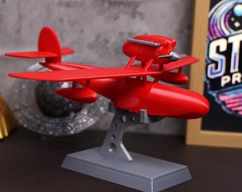 Cochon rouge Porco Rosso modèle d'hydravion imprimé en 3D avion Studio Ghibli à collectionner pour les fans d'anime passionnés d'aviation cadeau Studio Ghibli
