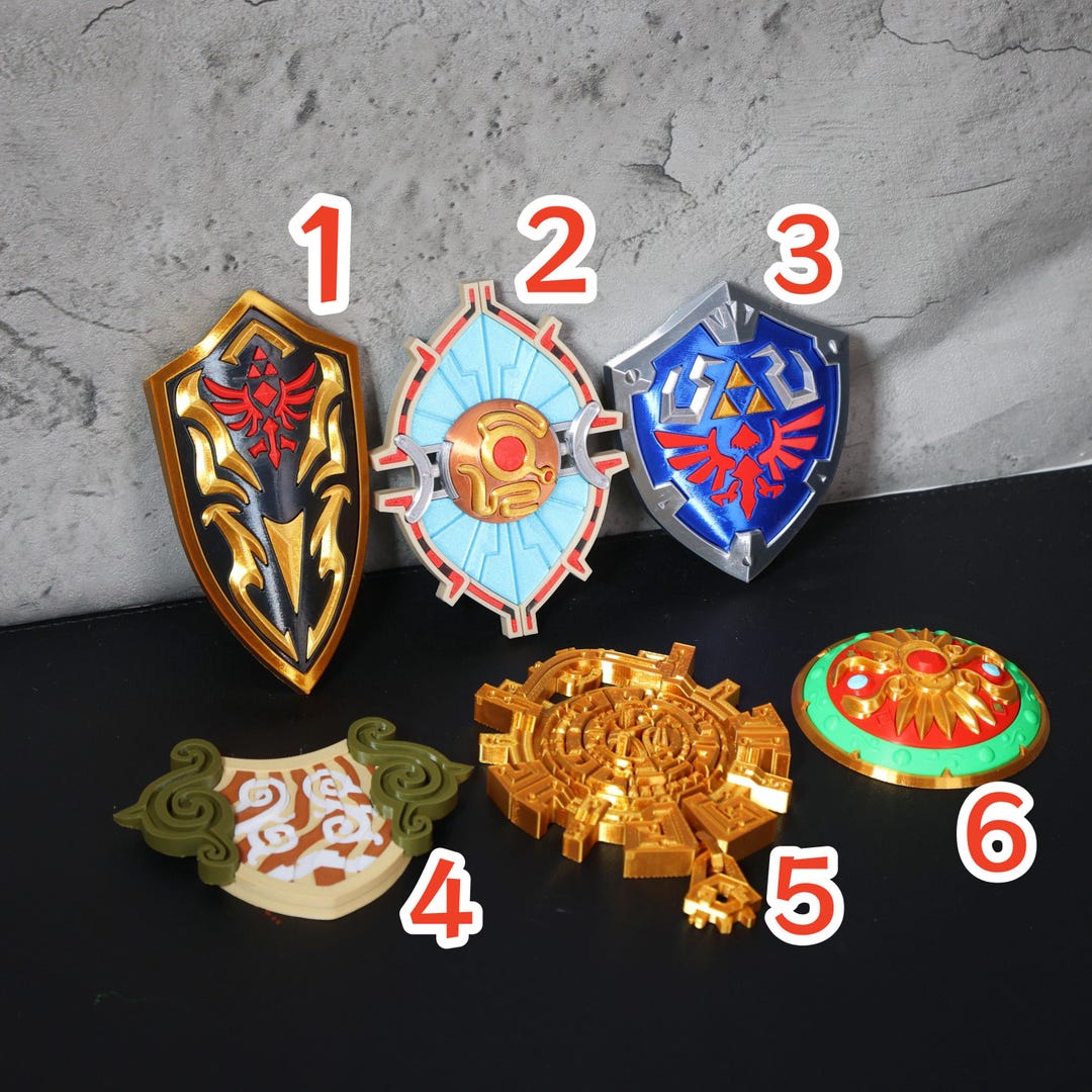 Zelda Shield Fridge Magnet Set 3D Printed Magnetic Decor by Tears