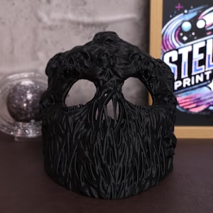 Ghoul Skull Schwarz Vollgesichtsmaske 3D Gedruckt Horror Cosplay Maske für Halloween Sammler Dark Skull Matte Black Finish Cosplay Kostüm Geschenk