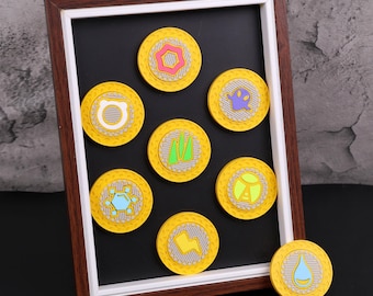 Paldea Gym Element Badge Fridge Magnet 3D Printed PLA Anime Game Decor Collector Gift Set