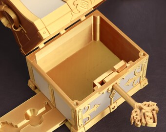 Genshin Treasure Chest With Key Hidden Compartment Jewelry Box