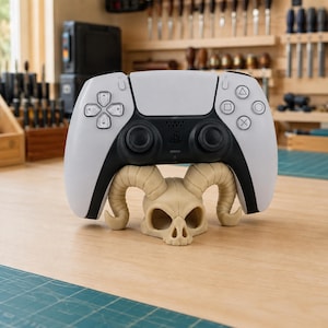 Ram Skull Controller Stand PLA Gothic Gaming Desk Decor Speltillbehörshållare Displaypresent