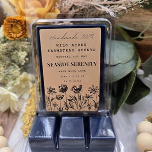 Seaside Serenity with Soy Wax and Botanicals – Premium, Long-Lasting Scent | Handmade