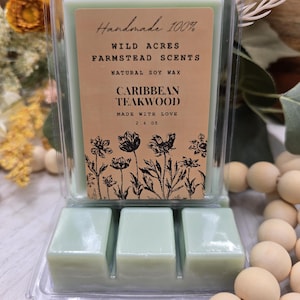 Caribbean Teakwood with Soy Wax and Botanicals – Premium, Long-Lasting Scent | Handmade