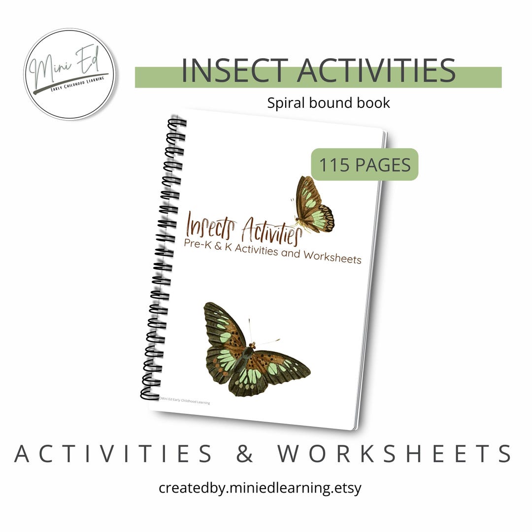 Insect Activity Books Insect Activities | Spiral Bound Book | Early Childhood Printables ...