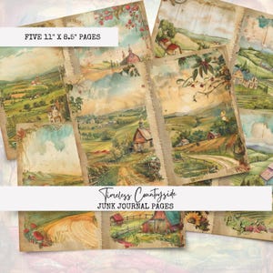 Pagine di diario vintage senza tempo di campagna. Kit di diario vintage di campagna. Diario di diario stampabile.