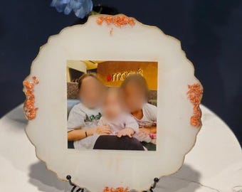 Personalized Family Photo Plaque Resin | Custom Family Gift | Resin Photo Frame | Gift For Husband | Gift For Mother | Handmade Resin Art